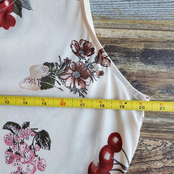 Vintage Y2K NC Love USA Made Rayon Chiffon Sherry Floral Maxi Dress Sleeveless - Picture 9 of 10